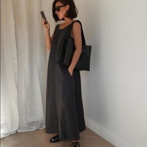 COS | Dresses | Cos Lowcut Back Linen Dress Black | Poshmark